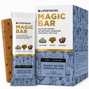 Magic Bar Functional Mushroom Energy Bars – 10g Plant-Based Protein with Lion’s Mane, Cordyceps & Maitake | Adaptogen Superfood Blend | Made in USA | 12-Pack Peanut Butter Chocolate Chip