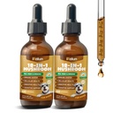2 Pack Organic Mushroom Supplement for Dogs - 18-in-1 Blend with Turkey Tail, Reishi, Lion's Mane, Supports Immune Defense, Allergy Relief, Joint & Skin Health, Roast Chicken Flavor Liquid, 120mL