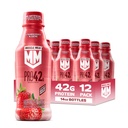 Muscle Milk Pro High Protein Shake, Strawberries 'n Creme, 14 fl oz Bottles, (12 Pack) Ultra-Filtered Milk, 42g High Quality Protein, 4g Sugar, 240 Calories, No Artificial Flavors, No Artificial Sweeteners, No Added Colors