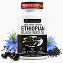 Ethiopian Black Seed Oil Softgels with 4.64% Thymoquinone, Cold-Pressed, Non-GMO, Gluten-Free, Daily Immune and Digestive Support, 60 Count
