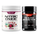 Snap Supplements Organic Beet Root Nitric Oxide Powder + Testo Booster for Men, 30 Servings Mixed Berry + 60 Capsules