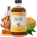 Mickelberry Gardens Pollen Honey Tonic – Natural Respiratory Support with Organic Bee Pollen, Stinging Nettle, and Raw Honey Oxymel – 8 Oz