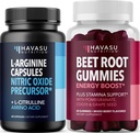HAVASU NUTRITION Beet Root Gummies with CoQ10 (30 Servings) & Saw Palmetto 500mg L-Arginine 500mg Complex (30 Servings)
