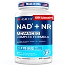 NAD Supplement 1119 mg with NR | Advanced Complex | NMN Alternative | Green Tea Extract + Astaxanthin | Anti-Aging Cellular Energy Support | 60 Capsules, Made in USA