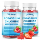 Potassium Chloride Gummies 1200mg for Adults & Kids | Sugar-Free Potassium Supplement Supports Muscle Function, Rest & Electrolyte Balance for Women & Men, Strawberry Flavor, 120 Count