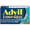 Advil Liqui-Gels Pain Reliever and Fever Reducer, Pain Medicine for Adults with Ibuprofen 200mg for Headache, Backache, Menstrual Pain and Joint Pain Relief - 80 Liquid Filled Capsules(Pack of 1)