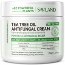 SAVILAND Antifungal Cream FSA-HSA Max Strength: 25% Undecylenic Acid Anti Fungal Cream for Skin Athletes Foot Jock Itch Ringworm Foot Fungus Treatment Comfort with Tea Tree & Oregano Oil 4.23 oz