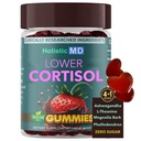 Lower Cortisol for Women Cortisol Blocker with 4 Clinically Researched Ingredients - with Monk Fruit Strawberry Chocolate Flavor - Packaging May Vary - Sugar Free 60 Vegan Gummies