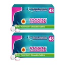 GAV Double Action Mint Chewable Tab 48 Count - 2 Pack (Total 96 Tablet) | Double Action Mint