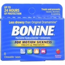 Bonine Motion Sickness Protection, Chewable Tablets, Raspberry - 8 ea, Pack of 2