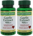 Nature's Bounty Garlic Extract 1000 mg, Promotes Heart Health and Cholesterol Support100 Rapid Release Softgels, Contains Soybean Oil, Gelatin, Vegetable Glycerin. (Pack of 2)