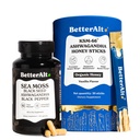 BetterAlt Ashwagandha Honey Sticks & Sea Moss Capsules | Organic Honey + Ayurvedic Sea Moss Blend with Ashwagandha, Black Pepper & Black Seed Oil | Energy, Focus & Stamina Support