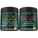 Herbpy Bundle Premium 6in1 Premium Ceylon Cinnamon Capsules 755mg/serving (100 Count 100 Servings) & 6in1 Myo-inositol & D-Chiro Inositol Supplement for Women 2250mg/serving (120 Count 40 Servings)