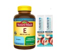 Nature Made Vitamin E 400 IU 180 MG (350 CT) + Bonus 2 Sugar-Free White Peach Hydration Stick