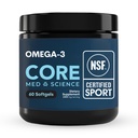 Core Med Science Omega-3 Fish Oil Supplement - NSF Certified for Sport - Omega-3 (2400mg), EPA (1200mg), & DHA (900mg) Helps Reduce Inflammation and Support for Heart & Brain Health - 60 Softgels