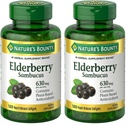 Nature's Bounty Sambucus Elderberry Herbal Supplement, Rapid Release Softgels, 630 mg per Serving, 120 Count (Pack of 2)