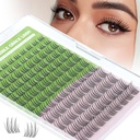 KEYYOU Aurora Lash Clusters,120Pcs C Curl False Eyelashes Waterproof Invisible Band, Mascara Effect Natural Looking at Home Extensions for Beginners