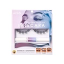KISS Falscara DIY Lash Extension Starter Kit 10 Reusable Featherlight Eyelash Lengthening Wisps, Applicator, Bond & Seal