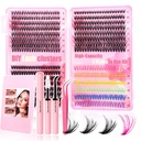 Lash Clusters for Sensitive Eyes: 30D+40D+50D Mixed 9-16mm Hypoallergenic Reusable Eyelash Extensions – Non-Irritating DIY Lashes with Bond Seal & Tweezers – Natural Look