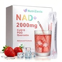NAD+ Liquid Supplement 2000mg – 30 Fast-Acting Liquid Packs for Superior Cellular Energy, Mental Focus & Antioxidant Support – Advanced CoQ10, PQQ & Quercetin Formula