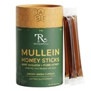 Mullein Honey Sticks - 2000mg Mullein per Stick – Aids Lung Detox & Respiratory Health Support – Mullein Leaf Extract Supplement with Raw Honey – Ginger Lemon Flavor – Supports Throat Soothing & Seasonal Comfort – For Smokers and Seasonal Support - 30 Sticks