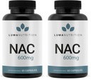 Luma Nutrition NAC 600 mg Capsules - NAC Supplement N-Acetyl Cysteine for Antioxidant, Respiratory & Cellular Support - Supports Immune Function, Exercise Recovery - GMP and Made in USA (Pack of 2)