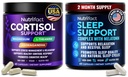 Cortisol Supplements & Sleep Supplement with Melatonin Bundle for Day & Night Balance - Vegan, Non-GMO, Made in USA Supplements for Men and Women - with Magnesium Glycinate, Ashwagandha, L-Theanine