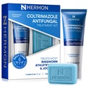 Hermon Clotrimazole Antifungal Treatment Cream & Soap Kit: Antifungal Cream for Athletes Foot, Jock Itch, Ringworm with Anti Fungal Soap - Relieves Itching Burning Cracking - 57g Tube / 113g Bar