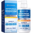 Antifungal Ringworm Treatment Body Wash - Antibacterial Wash with 1% Tolnaftate & Tea Tree Oil for Ringworm, Jock Itch, Tinea, Back Acne & Foot Odor on back, chest, groin, feet for Men and Women 500ml