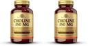 Solgar Choline 350 mg, 100 Vegetable Capsules - Supports Healthy Brain & Cellular Function - Vegan, Gluten Free, Dairy Free, Kosher - 100 Servings,(Pack of 2)