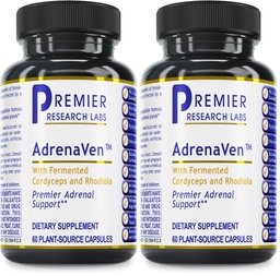 Premier Research Labs 30 Servings-AdrenaVen - Adrenal Health Supplement, Supports Adrenal Gland Health and Stress Response - Organic Adrenal Health - 60 Plant-Source Capsules (Pack of 2)