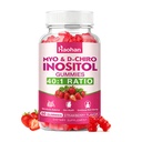 Haohan Myo-Inositol & D-Chiro Inositol Gummies for Female Health, with Vitamin D3, Magnesium Glycinate, Folate & Zinc, Sugar Free, Strawberry Flavor – 60 Gummies