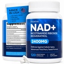 Liposomal NAD Supplement 2400mg - NAD+ Nicotinamide Riboside with Resveratrol, CoQ10, TMG & PQQ - Support Cellular Health, Stamina & Healthy Aging for Women & Men - 120 Capsules