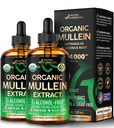 Mullein Drops for Lungs - USDA Organic Liquid - Mullein Leaf Extract Supplement - for Women & Men - Lung & Bronchial Cleanse for Smokers - Respiratory Health Support - As Tincture, Tea, Pills - 2 Pack