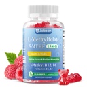 L-MethylFolate 15mg+ Methyl B12 Gummies for Kids & Adults - Active 5-MTHF with Methyl B6, B1, B2 Multivitamin, Supports MTHFR Gene, Cognition, Focus, Vegan, Raspberry Flavor, 60 Count