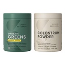 Sports Research® Tropical Vitality Pack - Unflavored Bovine Colostrum Powder & Organic Greens Superfood Powder w/Spirulina, Ashwagandha, Probiotics & B Vitamins