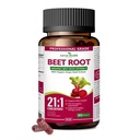 Organic Beet Root Capsules 21:1 Extract - High Potency Nitric Oxide Supplement with Black Pepper for Enhanced Absorption, Supports Blood Pressure, Circulation & Heart Health, Non-GMO
