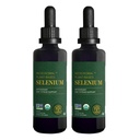Global Healing Selenium 200mcg, Selenium Supplement Drops with Organic Ingredients, Antioxidants for Thyroid and Immune Support, Non-GMO & Gluten-Free, for Men & Women - 2 Fl Oz (2-Pack)