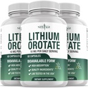Lithium Orotate 10mg | 5mg Per Capsules | High Bioavailability Trace Mineral | Promotes Healthy Aging, Supporting Brain Supplement | 180 Veggie Capsules