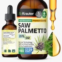 BIO KRAUTER® Saw Palmetto for Men & Women - Pure Vegan Liquid Drops Saw Palmetto 670 mg per Serving 2 Fl.Oz 28-Day Supply - Used for Hair & Skin Wellness and Daily Wellness - Alcohol & Sugar Free