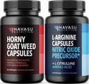 HAVASU NUTRITION Horny Goat Weed Capsules for Men & Women (30 Servings) & Saw Palmetto 500mg L-Arginine 500mg Complex (30 Servings)