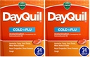 Vicks DayQuil LiquiCaps, Cough, Cold & Flu Relief, Sore Throat, Fever, & Congestion Relief, Non- Drowsy, 24 LiquiCaps (Pack of 2)