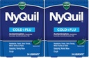 Vicks NyQuil Cold and Flu Relief Liquid Medicine, Powerful Multi-Symptom Nighttime Relief for Headache, Fever, Sore Throat, Minor Aches and Pains, Sneezing, Runny Nose, and Cough, 24 Liquicaps