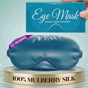 SLEEP SANCTUARY 100% Pure Mulberry Silk Sleep Mask - 22 Momme Light Blocking 3D Contour Silk Eye Mask for Sleeping - Secure Fit for Side Sleepers, Women & Men - Cloud Soft (Peacock Blue)