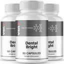 DentalBright Capsules, Official DentalBright Oral Health Supplement Pills - Maximum Strength, All Natural for Gum Health, Teeth, Fresh Breath, Premium Dental Bright Dental Care Reviews (3 Pack)