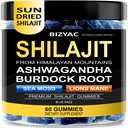 Organic Shilajit Gummies for Men and Women with Sea Moss & Ashwagandha – 100% Himalayan Extract with 105+ Trace Minerals, Burdock Root & Lion’s Mane – Vegan, Sugar-Free, 60 Gummies