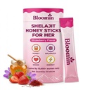 Bloomin Honey Sticks, Shilajit Honey Sticks for Women, Support Hormonal Balance, Focus & Stamina, Daily Energy, with Shilajit, Shatavari & Saffron, Non-Gmo, 30 Sticks (Strawberry)
