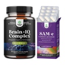 Bundle of Nootropic Memory Supplement for Brain Support - Memory Pills for Brain Boost and Natural Energy Booster, Sam-E 200mg Mood Support Supplement for Brain Support and Liver Detox Cleanse