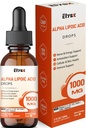 Alpha Lipoic Acid Liquid Drops 1000mg, ALA Supplement for Nerve and Antioxidant Support with Biotin, Natural Orange Flavor, 2FL OZ