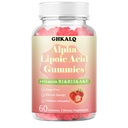Alpha Lipoic Acid Gummies 1000Mg with Vitamin B1,B12&A,E,ALA Supplement,Provide Energy&Enhance Immunity,Liposomal Enhance Absorption,Sugar Free,Strawberry Flavor,60 Gummies